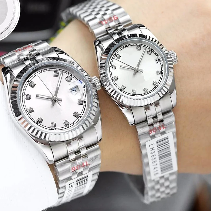 2025 новые роскошные модные часы для пар, механические часы, циферблат 28 мм/36 мм, браслет из нержавеющей стали, созданный вдохновении