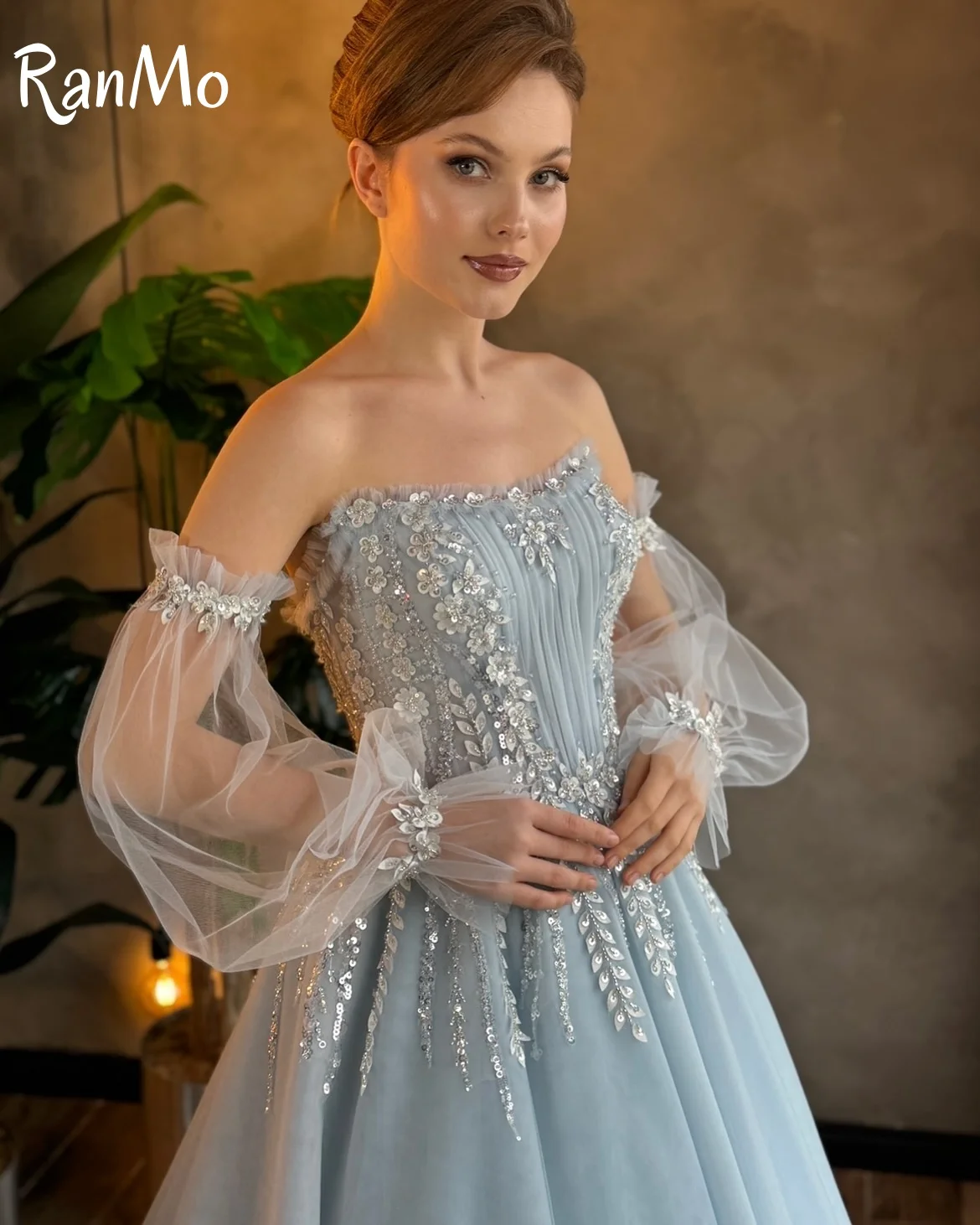 Ranmo индивидуальные блестящие плиссированные платья для выпускного вечера без бретелек с блестками и открытыми плечами, платья de noiva, трапециевидной формы длиной до пола, для торжественных мероприятий