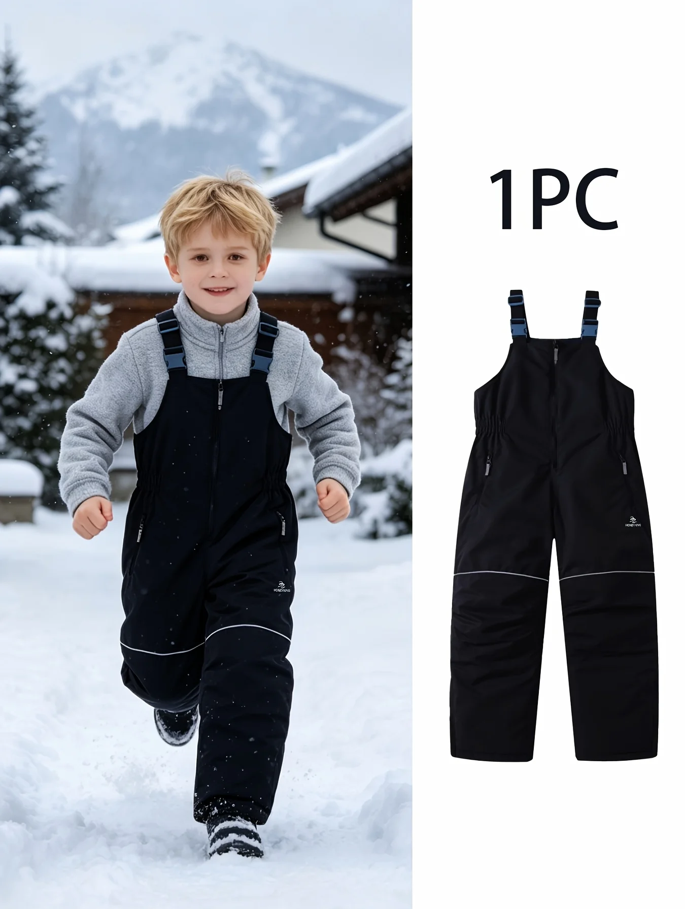 Kids Girls Ski Pants Warm Winter Snow Bibs Windproof Outdoor Snowboard Overalls Children Thick Skiing Trousers