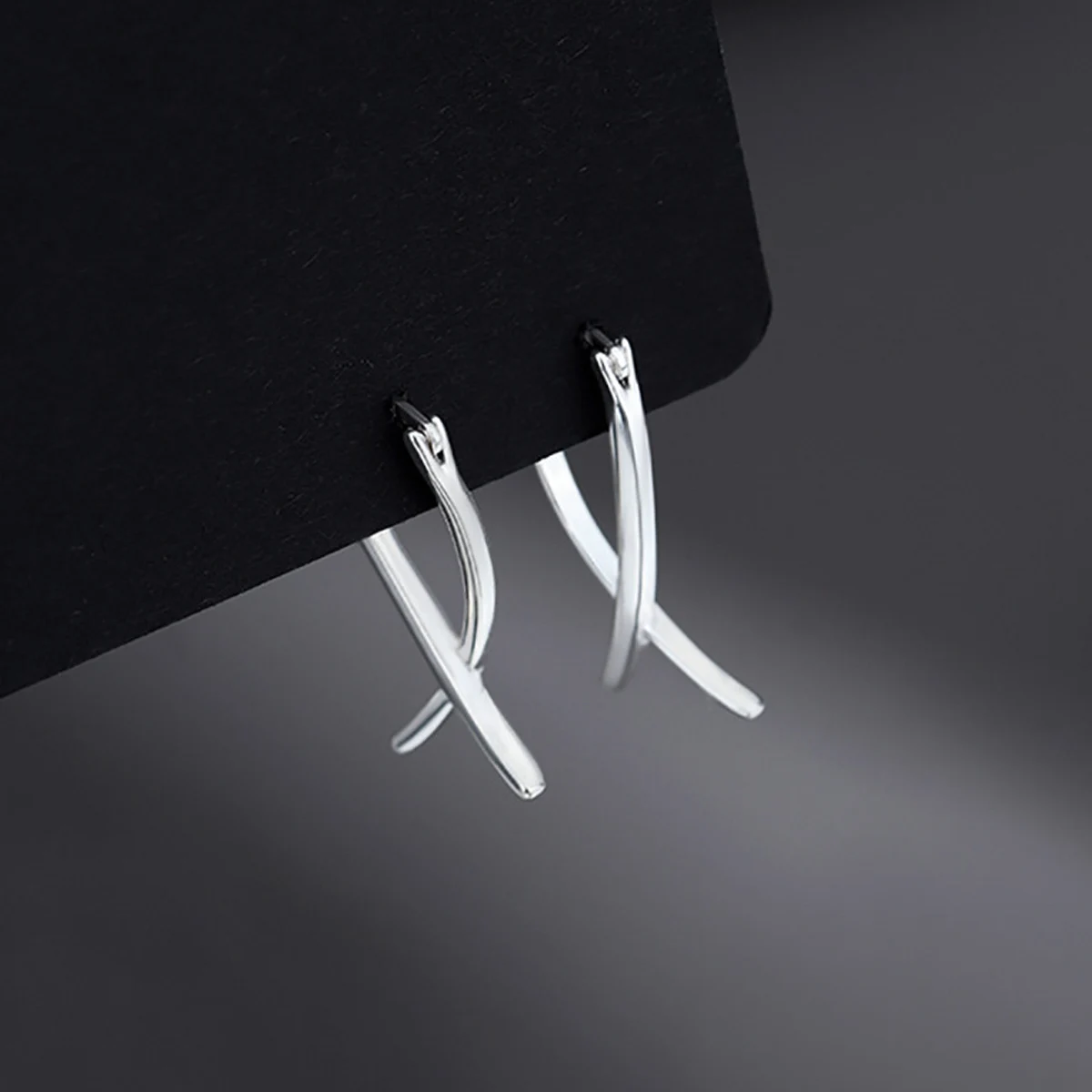 1 Pair Sliver Color  Simply Earrings Unique Geometry Earrings For Women Gift Earings Fashion Jewelry Korean  Earrings image 5