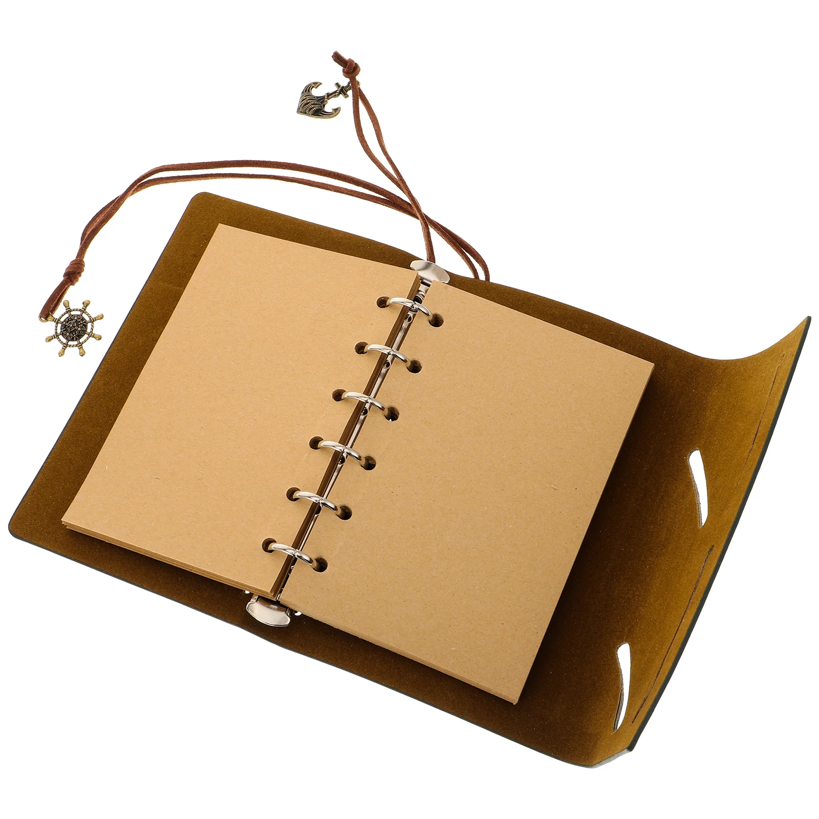 

Vintage Travel Journal Pen Refillable Soft Blank Notebook Diary Loose Leaf PU Cover Pirate