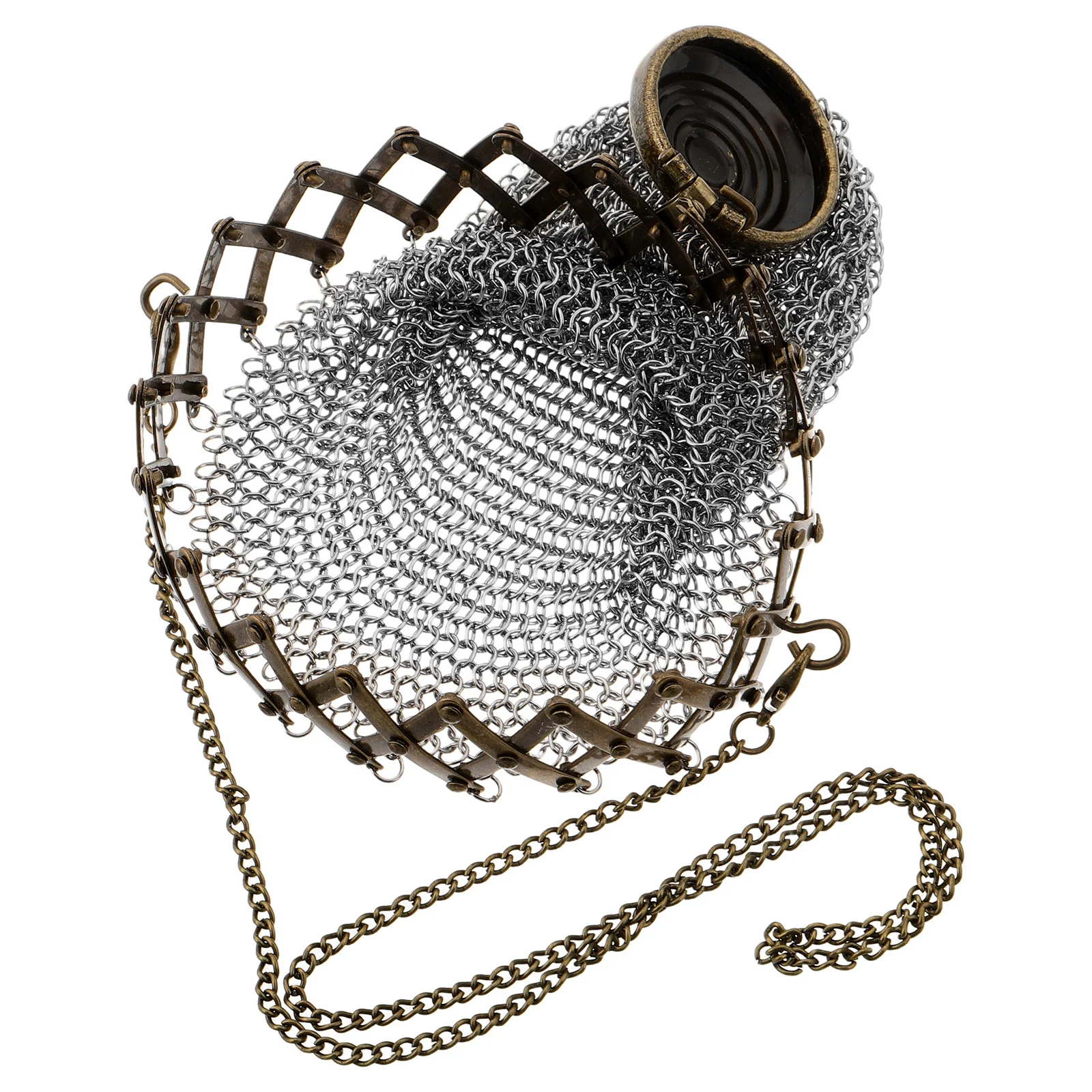 

Vintage Coin Bag Top Metal Mesh Compact Change Holder for Men Women Retro Style Coin Container Organizer