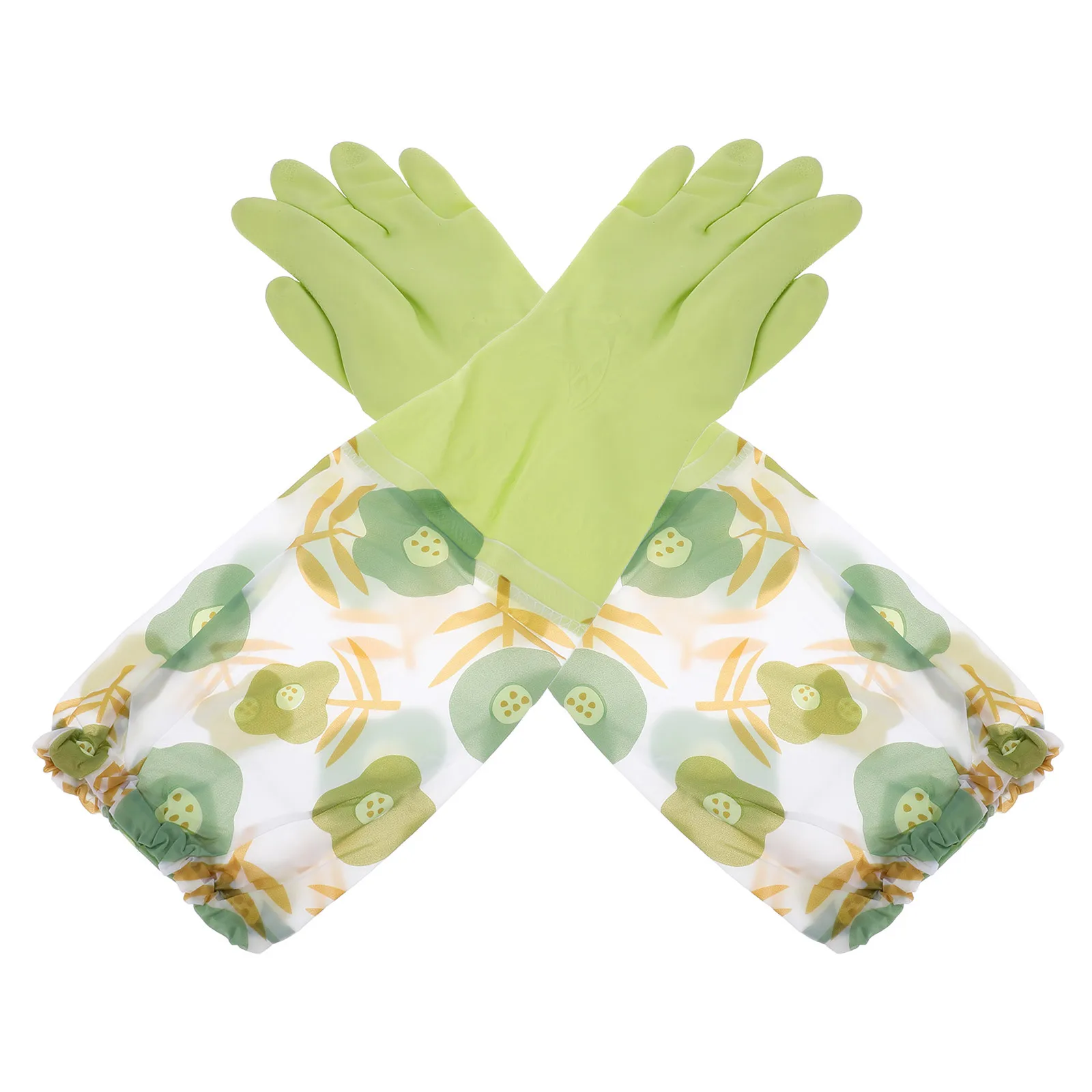 

1Pair Reusable Waterproof Kitchen Gloves Heavy Duty Extended Length Dishwashing Gloves for Cleaning Gardening Pet Care