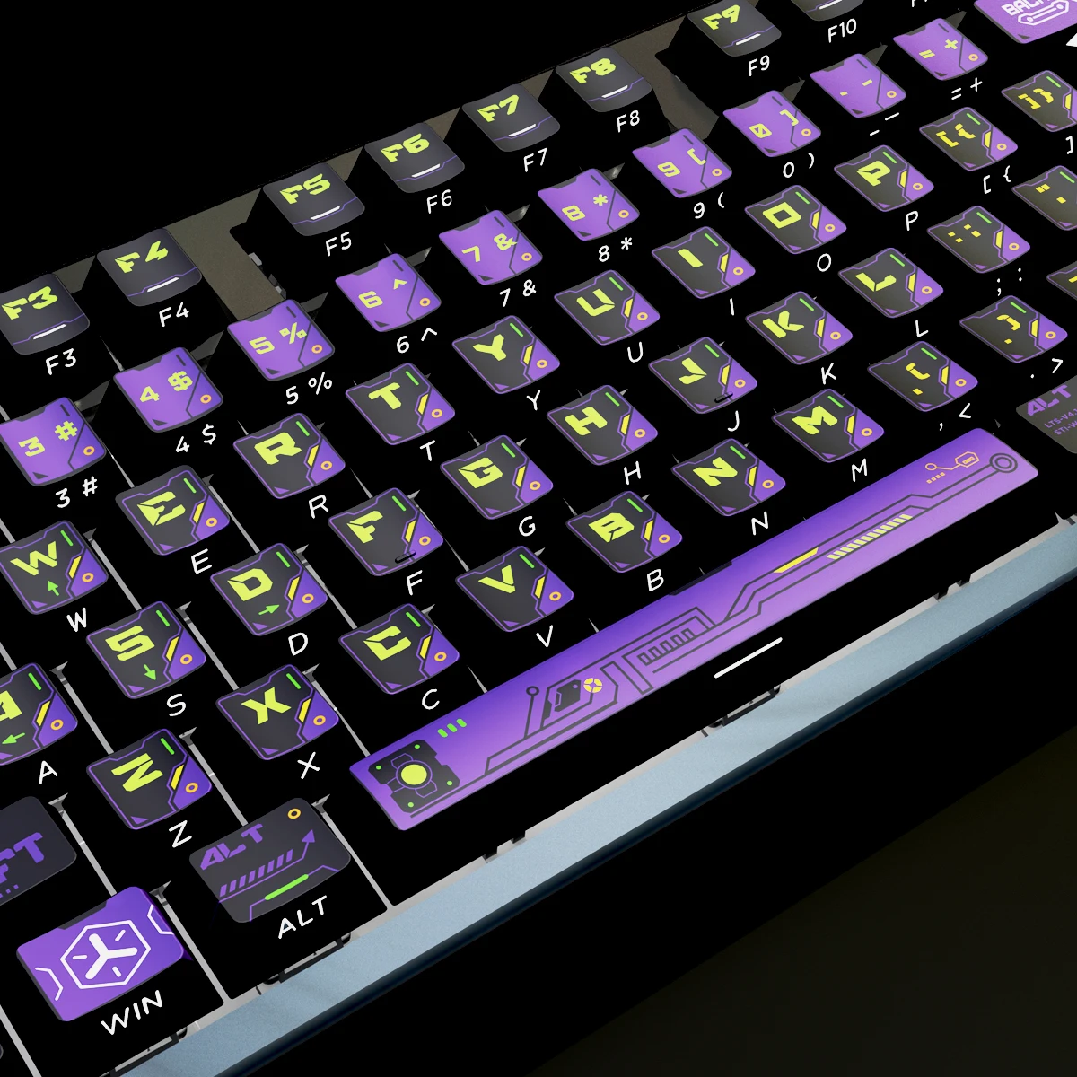 Imagem -03 - Luoli Electric Shadow Keycap Escultura Lateral Transparente Altura de Fábrica Original Sublimação Térmica Acessórios pc Gamer Roxo