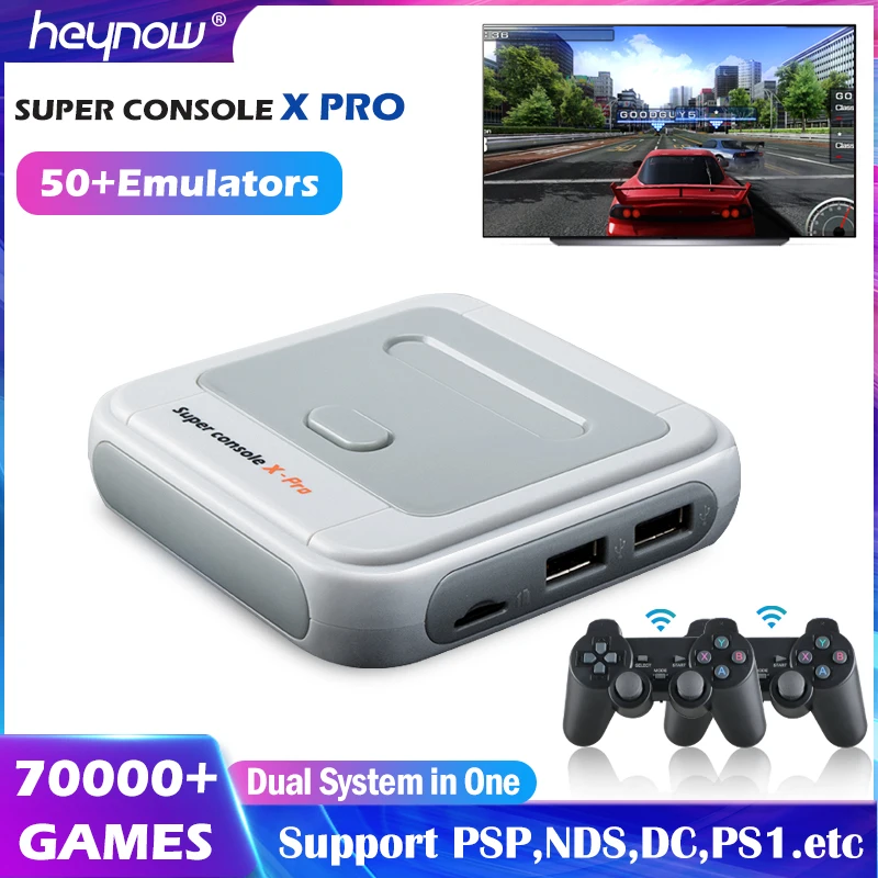 HEYNOW Amlogic S905X WiFi 4K HD Super Console X Pro 50+ Emulator 70000+ Games Retro Mini TV Box Video Game Player For PS1/N64/DC