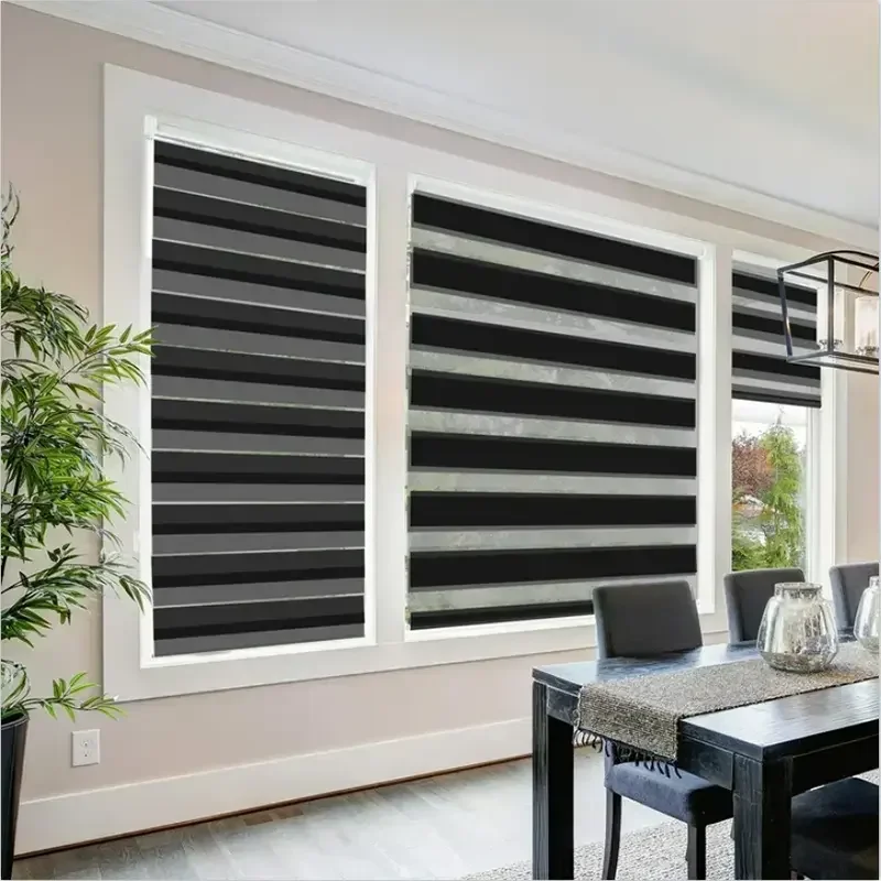 Homekit Alexa Control Zebra Blinds For Windows Electric Smart Blackout Blind Curtain Double Layer Roller Shutter Motorized