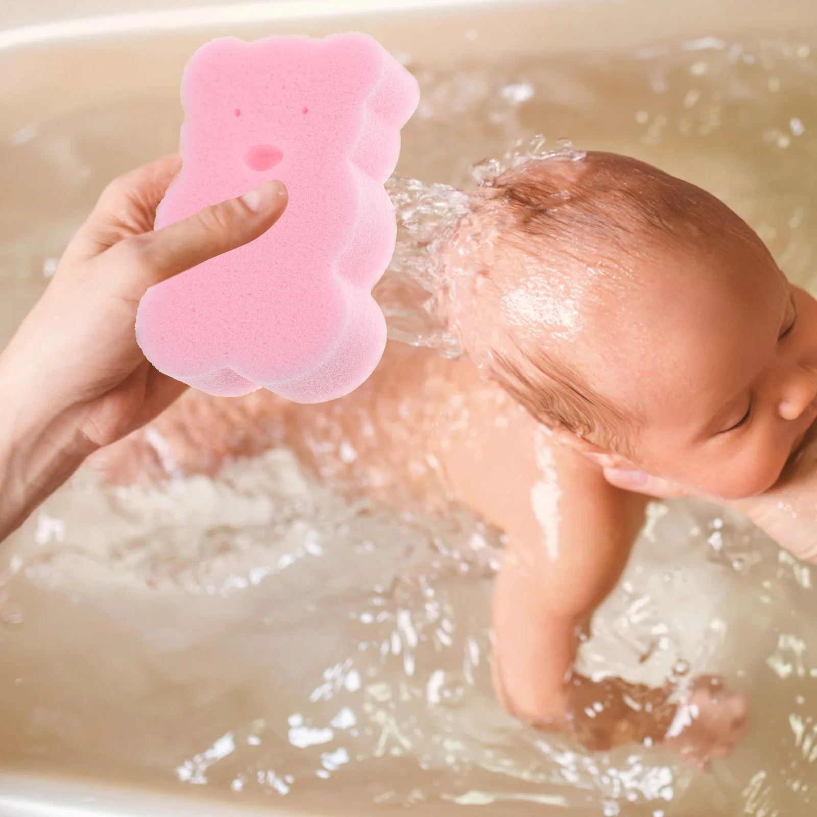 6Pcs Baby Bath Sponges Bear Shape Shower Sponges Bathroom Supplies for Infants Kids Adults