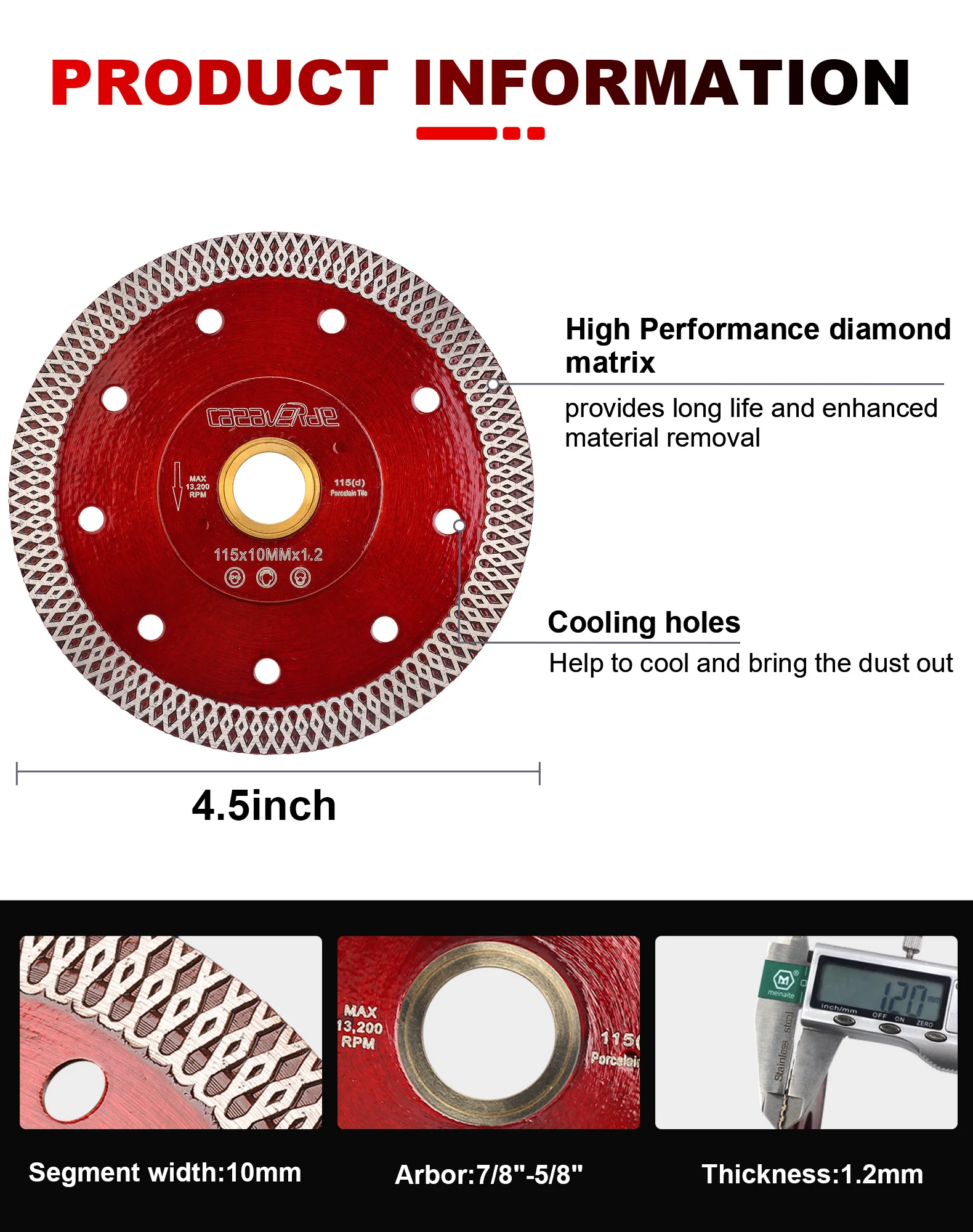 Casaverde Marca D115mm super sottile diamante porcellana lama di taglio per il taglio di ceramica o porcellana piastrelle