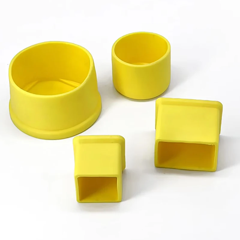 PVC Foot Cover Furniture Table Foot Tip Chairs Legs Pad Protector Cover Round/Square Pipe Plug Lid Protection Caps Yellow