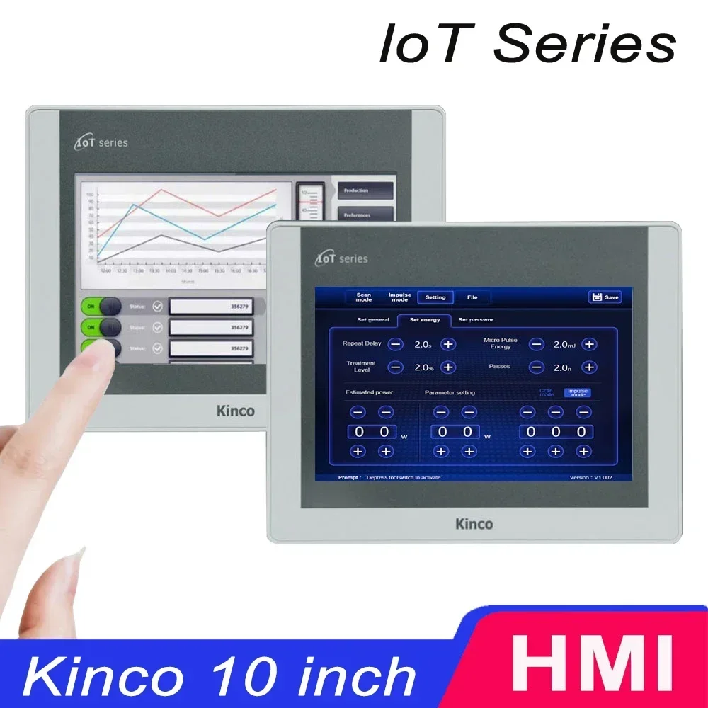 Kinco IoT 시리즈 HMI GT100E 4G 와이파이 GT100E2, 듀얼 이더넷 100%, 인간 기계 인터페이스 디스플레이 화면, 10 인치, 신제품