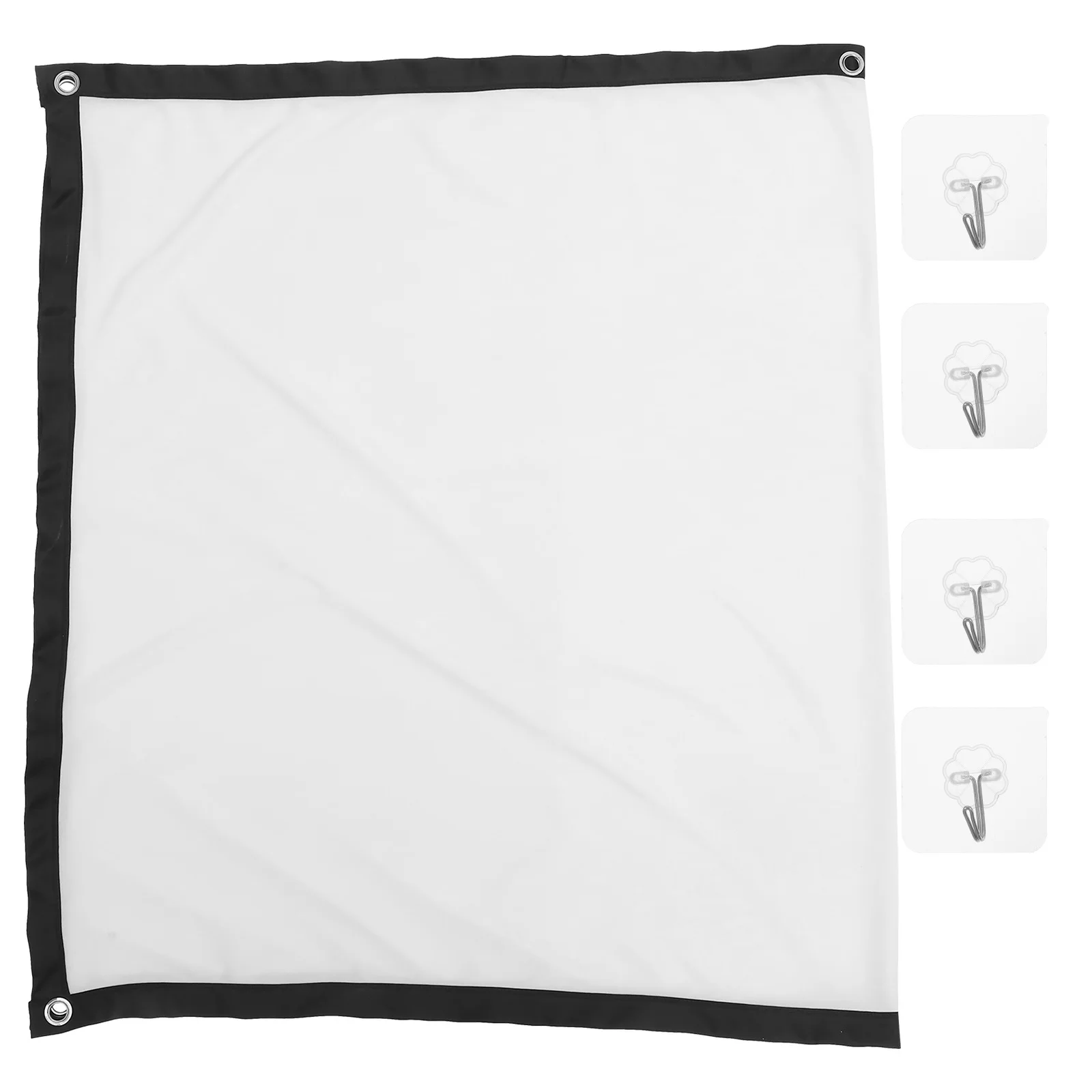 1Set Projector Screen Portable Foldable 70 Inch Polyester Material Anti-Crease Opaque Back High Definition Indoor Outdoor