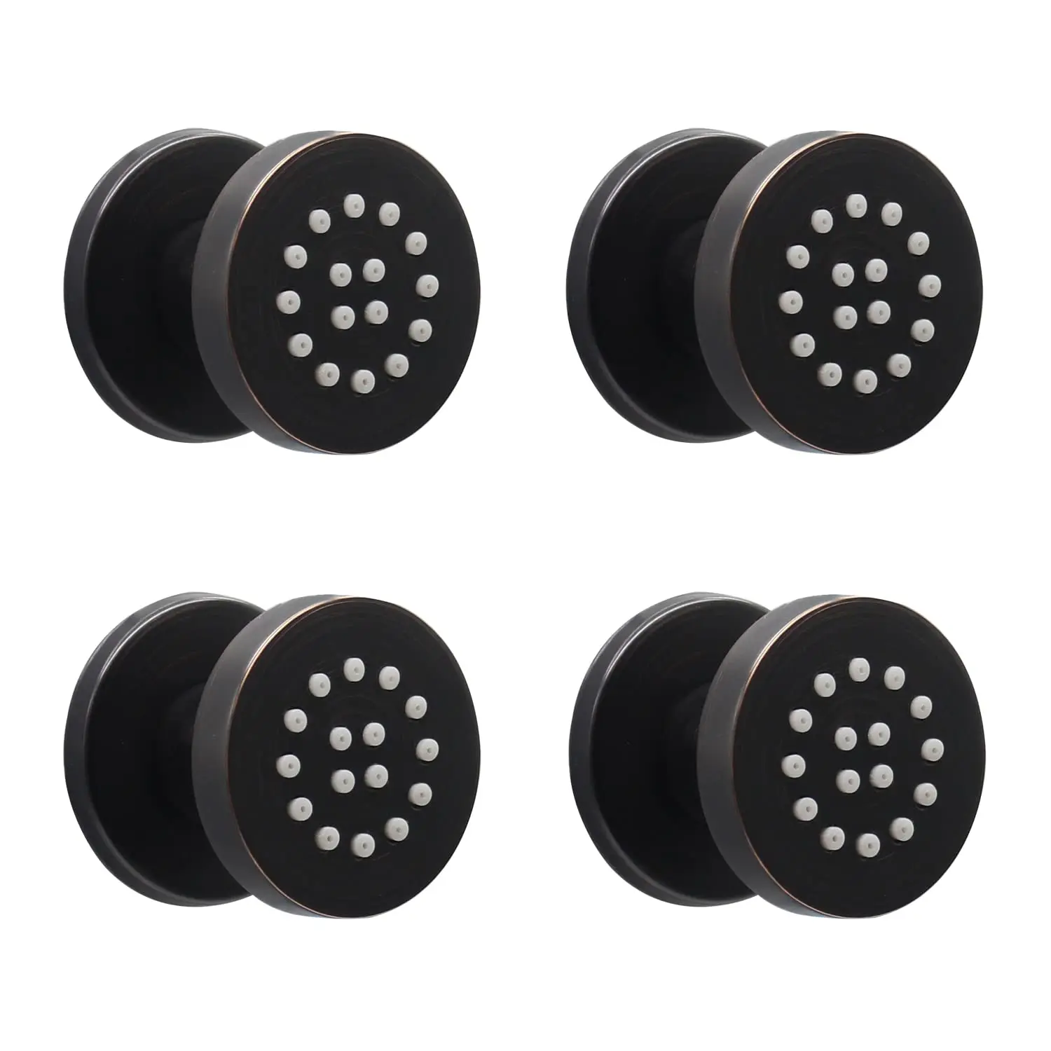 

2 Inch Brass Shower Body Spa Jets Soft Rain Pattern Shower Nozzle Wall Mount 4 PCS Body Spray Jets For Shower Head