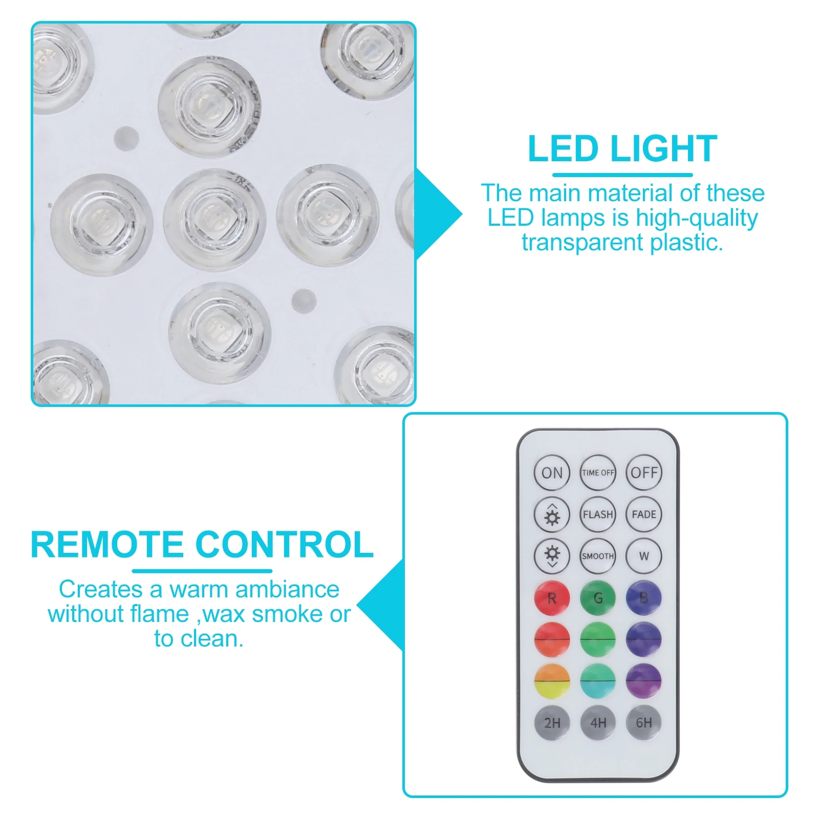 

Remote Control Underwater Lights Waterproof Floating Pool Light Submersible LED Tea 3AA Batteries Off Switch
