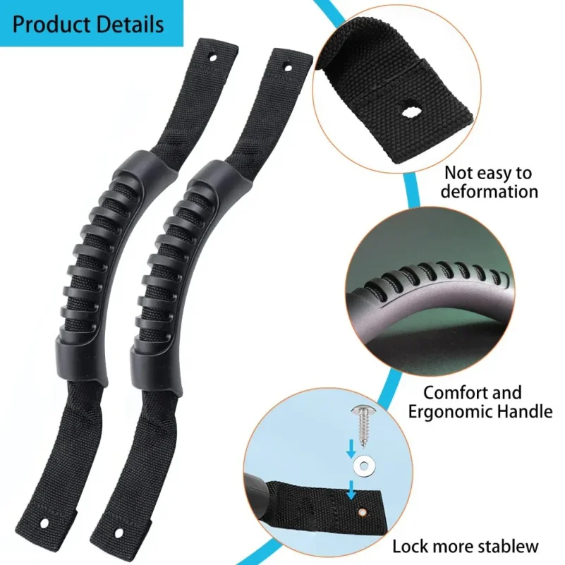 Picture 4: 1/2/4 Pcs Plastic Handle Kayak Canoe Woven Strap Additional Handle Strap With Screws for Kayaks Suitcase Luggage