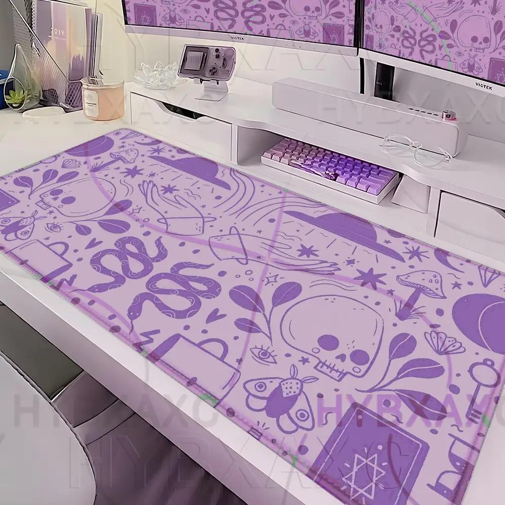 Kawaii Pastel Goth Spooky Elements Mousepad Multiple Sizes Large Square Computer Office Game Table Mat Cute Skull Rubber Deskmat
