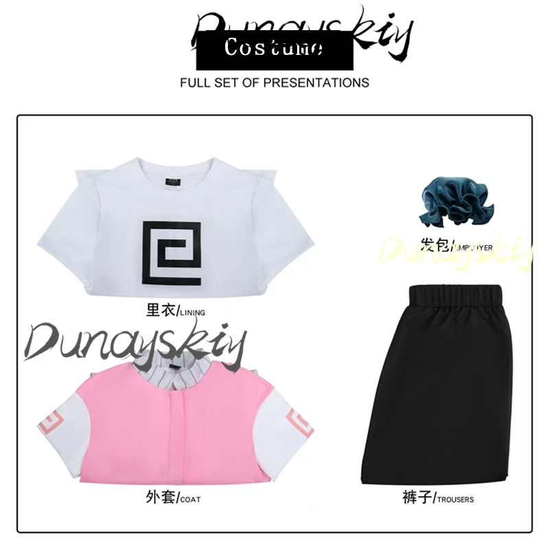 Anime Sakamoto Days Lu Shaotang Cosplay Costume Wig Jacket Headwear Full Set Women Girls Halloween Role Play Customized Props