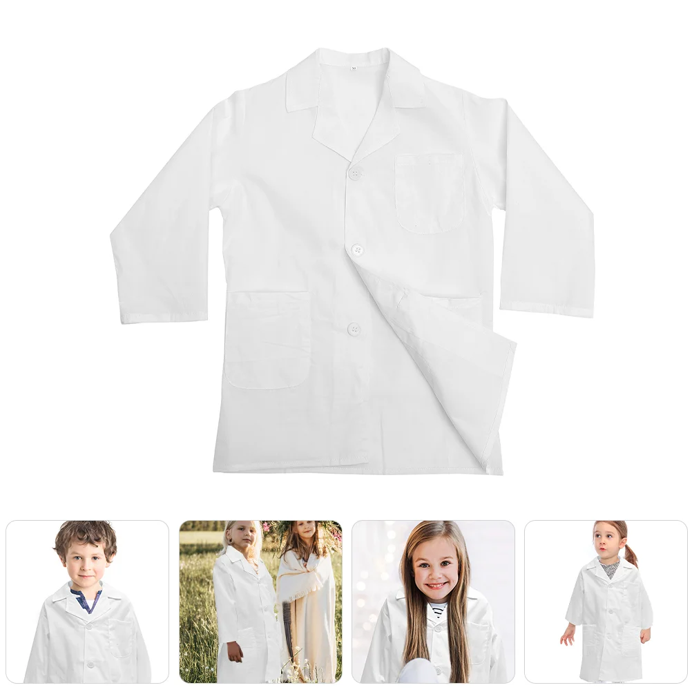 

Doctor Costume Children's Lab Coat The Outfit Kids Supply White Fabric Decorative Scientist Primary School