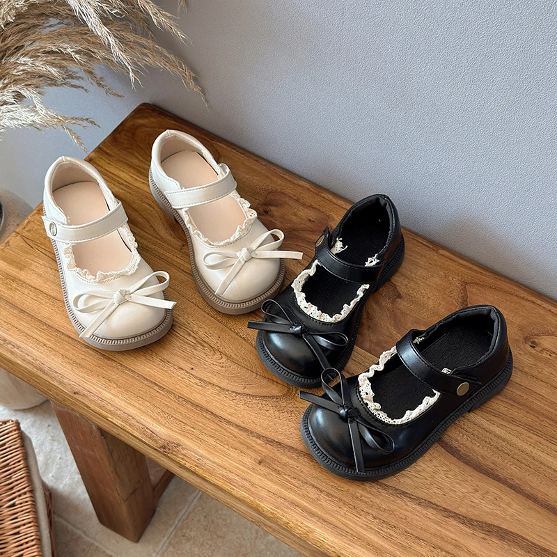 

Little Girls Princess Leather Shoes with Cute Bow 2025 New Autumn Toddler Party Mary Jane Flats Soft Sole Classic Kids Dress Up