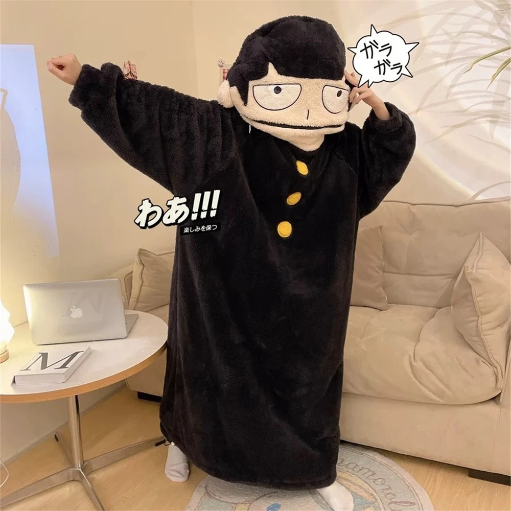 Anime Mob Psycho 100 Mobu Saiko Hyaku Shigeo Kageyama Cosplay Costume Kigurumi Adult Unisex Pajamas Jumpsuit Sleepwear Onesies