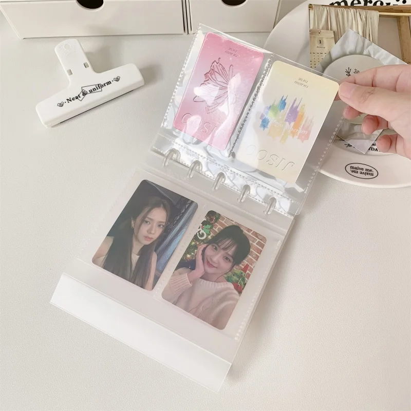 Transparent Mushroom Buckle Album Photo Frame Desktop Standing Kpop Photocards Binder Storage Ins Photo Card Display Ornament
