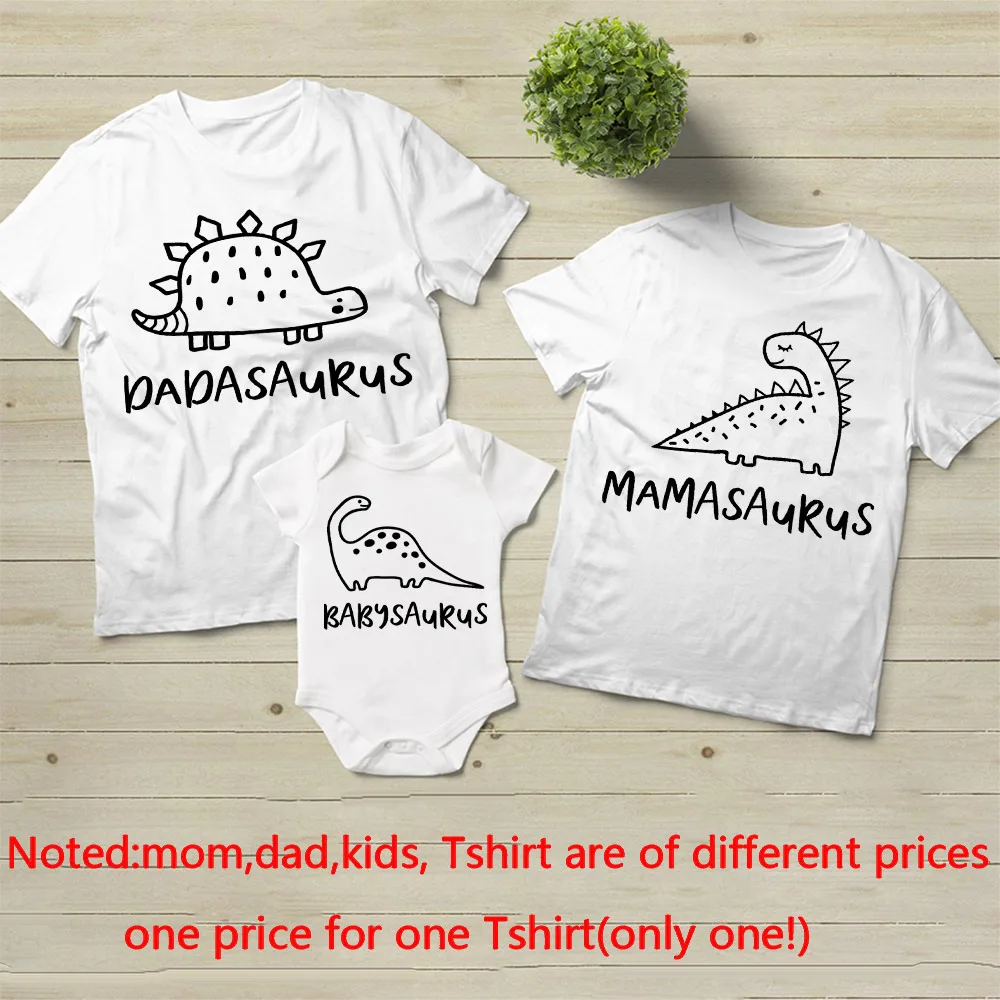 Dinosaur Family Shirts Mommy Daddy Shirt Baby Bodysuits Family Matching Outfits Short Sleeve Family Tshirt Family Gift Shirt