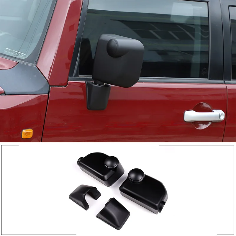 

For Toyota FJ Cruiser 2007-2021 ABS Matte Black Car Exterior Rearview Mirror Reverse Mirror Decorative Frame Sticker Accessories