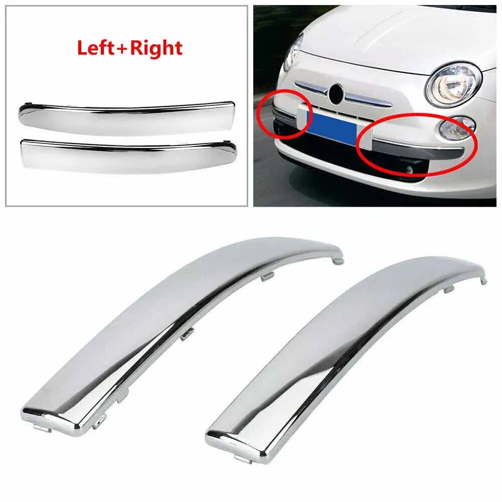 2 X Front Bumper Lower Trim Moulding Left+Right 735455041 735455042 735455057 735455056 For Fiat For 500 2007 - 2015