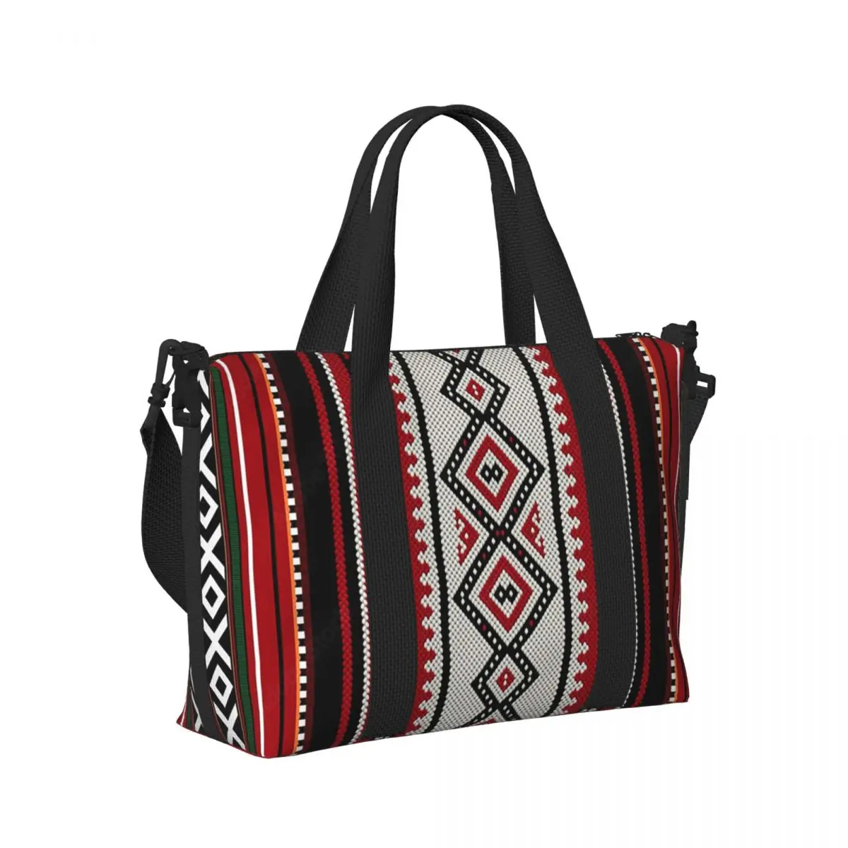 

Ukraine Style Vyshyvanka Embroidery Bohemian Geometric Beach Travel Bag Tote Bag for Gym Yoga Women Shopping Duffle Shoulder Bag