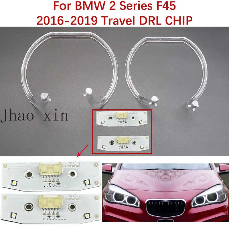 White Light For BMW 2 Series F45 Headlamp DRL CHIP Light Guide Strip 2016-2019 Travel MPV Tube Ballast Angel Eyes LED Chip Board