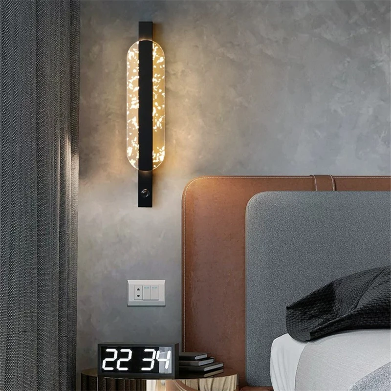 

LED wall lamp modern minimalist bedroom living room study adjustable light with switch eye protection bedside lamp