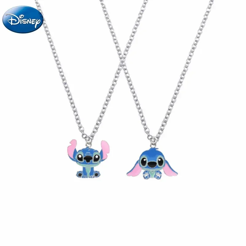 

Disney Stitch Cartoon Necklace Cute Lilo & Stitch Modeling Metal Necklace Anime Figures Stitch Kawaii Hip Hop Pendant Kids Gifts