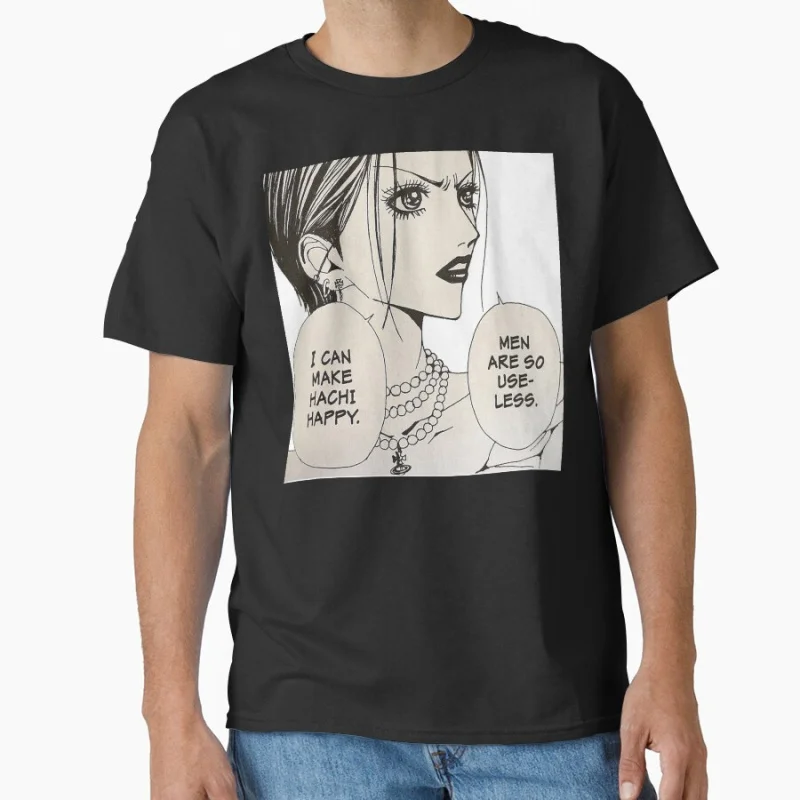 

Nana OSaki Expresive The Black Stones Punk Band Anime T shirt Large size Tops Manga Graphic Print Y2k Clothes Cartoon Tee
