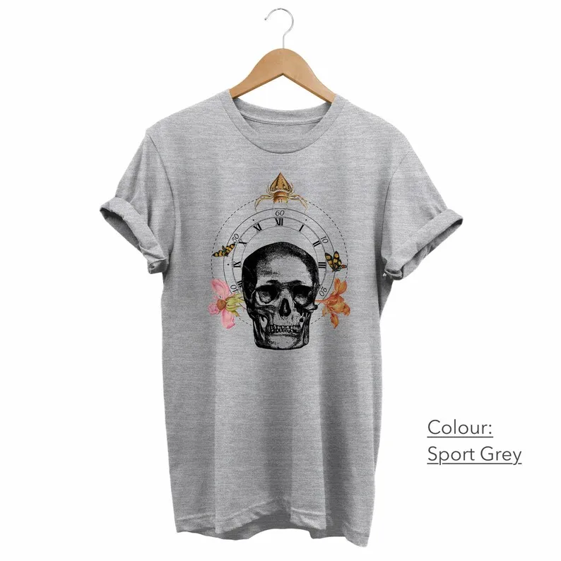 Beautiful Skull Artistry: Gothic Grunge Edgy E-Girl Tee