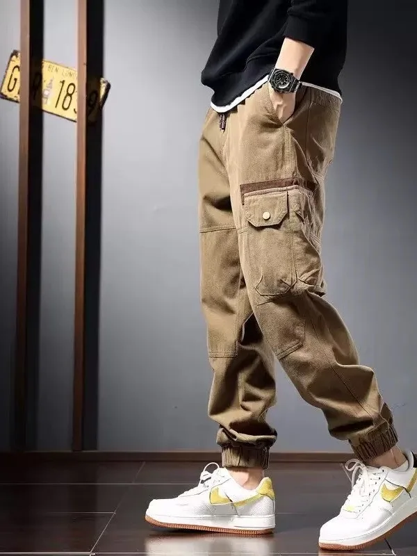 

Мужские рабочие брюки-карго свободного кроя с множеством карманов, износостойкие, из полиэфирного волокна, для тяжелых работ и поездок на работу