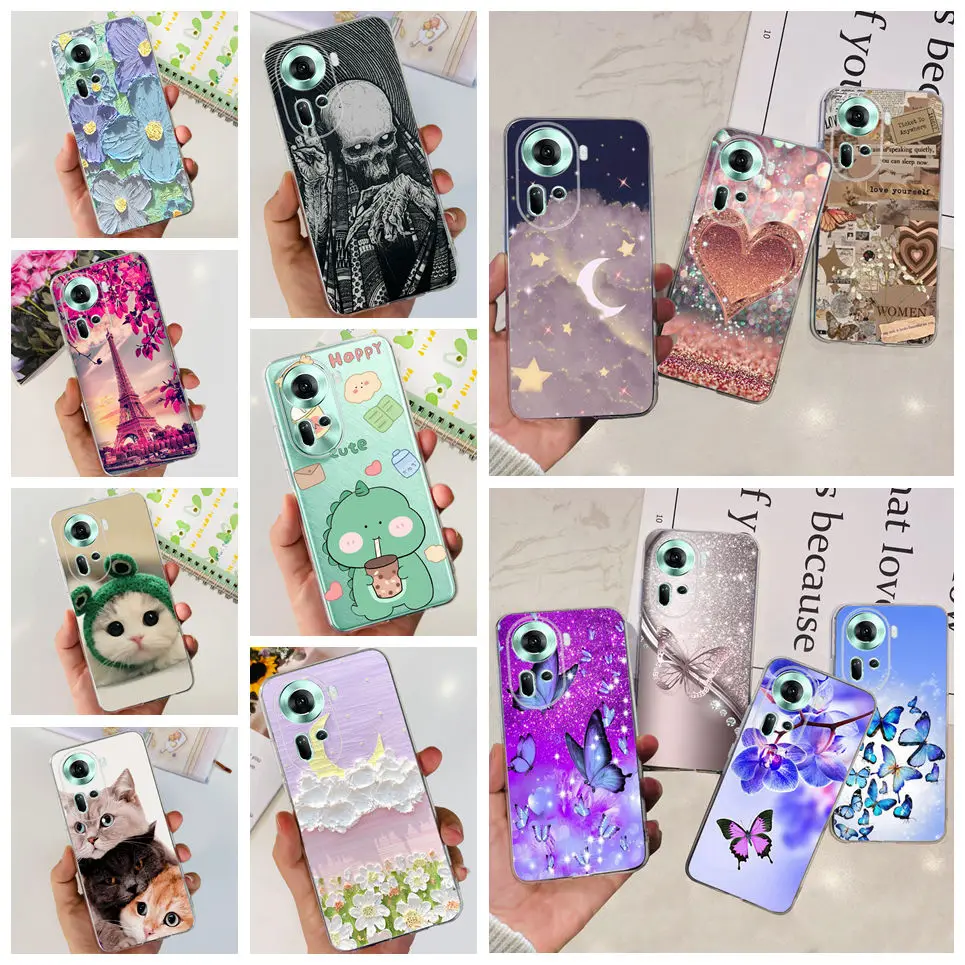 For Oppo Reno 11 5G Global Version Phone Case CPH2599 Soft Transparent Soft TPU Slim Silicone Fundas For Reno11 5G Funda Cover