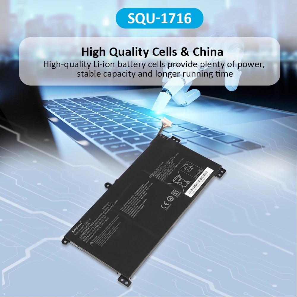 KingSener SQU-1716 SQU-1717 916QA107H Laptop Battery For Hasee KINGBOOK U65A U63E1 QL9S04 QL9S05 11.55V 4550mAh/52.55WH - Image 2