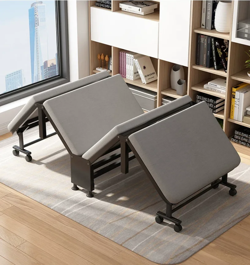 Folding bed Office lunch break bed Household single Nap artifact Portable simple hard board bed Accompanying camp