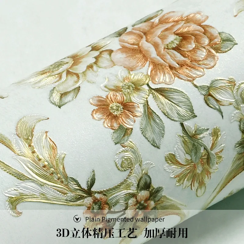 فاخر ثلاثية الأبعاد النمط الأوروبي غير المنسوجة النسيج خلفية لغرفة النوم غرفة المعيشة الرجعية اللوح الأمامي جدار ديكور البلد الأمريكي ريفي D #3