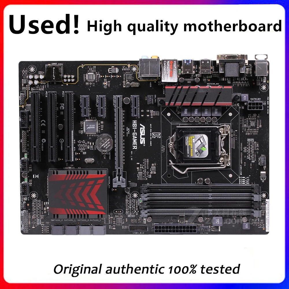 For Asus H81-GAMER Desktop Motherboard H81 LGA 1150 LGA1150 For Core i7 i5 i3 DDR3 SATA3 USB3.0  Original Used