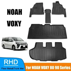 RHD Floor Mats for NOAH VOXY 80 Series 90 Series Right Rudder Four Seasons Waterproof 3D Car Floor Liner Trunk Mats