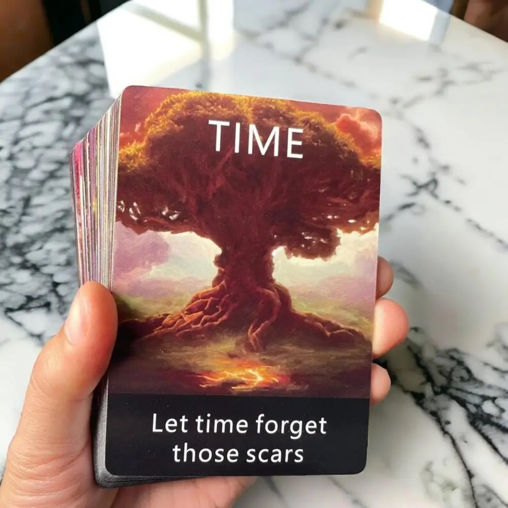 10.4*7.3cm Telepathy Cards | True Inner Thoughts | 56 Pcs Twin Flame Note Cards with Keywords
