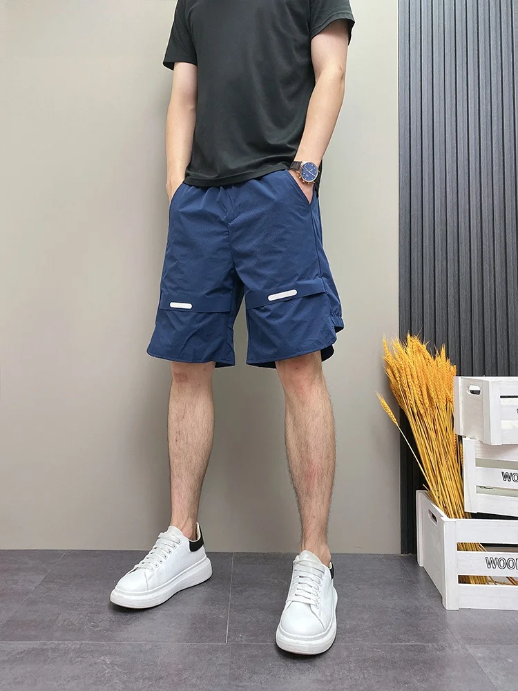 

DOEA Youth Casual Pants Loose Fit Thin American Sle Workwear orts for Men Summer Faionable Straight Leg Elastic Waist