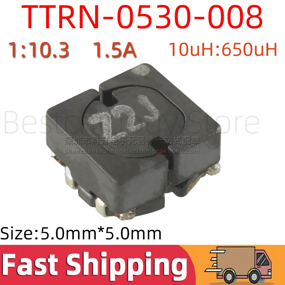 5pcs TTRN-0530-008 SMD Transformer 1:10.3 1.5A Z2J 10uh:650uh For Photo Flash Capacitor Charger Flash Light Signal Photoflash