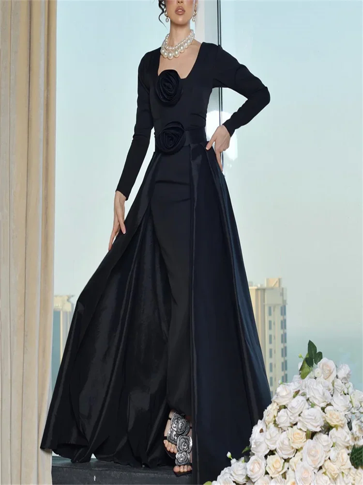 

Simple Pleat Evening Dress For Party Woman Full Sleeve Elegant and Pretty women's Dresses Long Party Dresses vestidos 2024