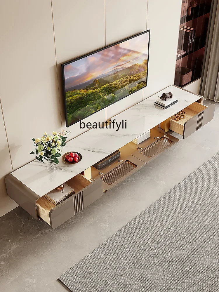 

Hanging TV Cabinet Simple Modern Living Room Home Wall-Mounted Hanging Stone Plate TV Cabinet