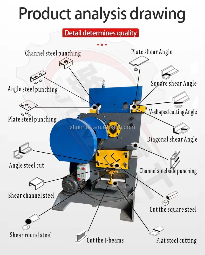 Angle hydraulic punching and shearing machine channel steel hydraulic machinery metal punching and shearing machine