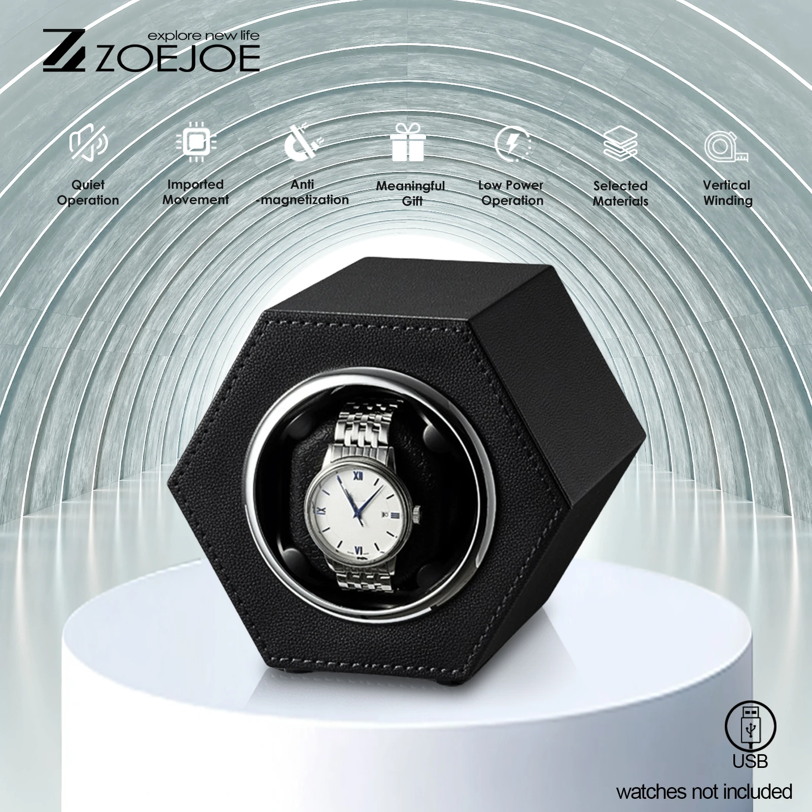 ماكينة لف ساعات أوتوماتيكية صندوق بو الجلود كابل يو اس بي توريد ماكينة لف ساعات واحدة منخفضة الضوضاء محرك هادئ ملفاف ساعة صندوق ساعة للرجال
