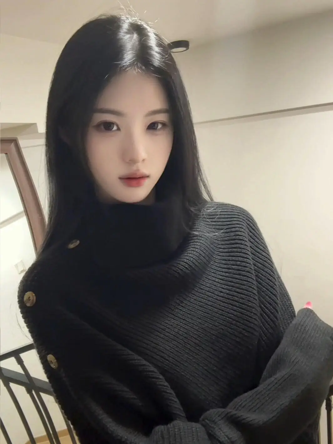 

Bla High Collar Asymmetrical Sweater Lazy Sle Inner Wear Knitted Top Women's Autumn Winter Faion Commute Warmth