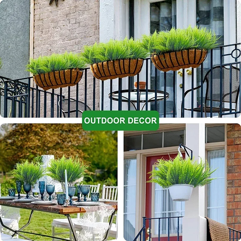 Fake Plastic Plants Decorations With 7 Branchs UV Resistant For Outdoor Home Kitchen Decor Garden Decoration Artificial Plants