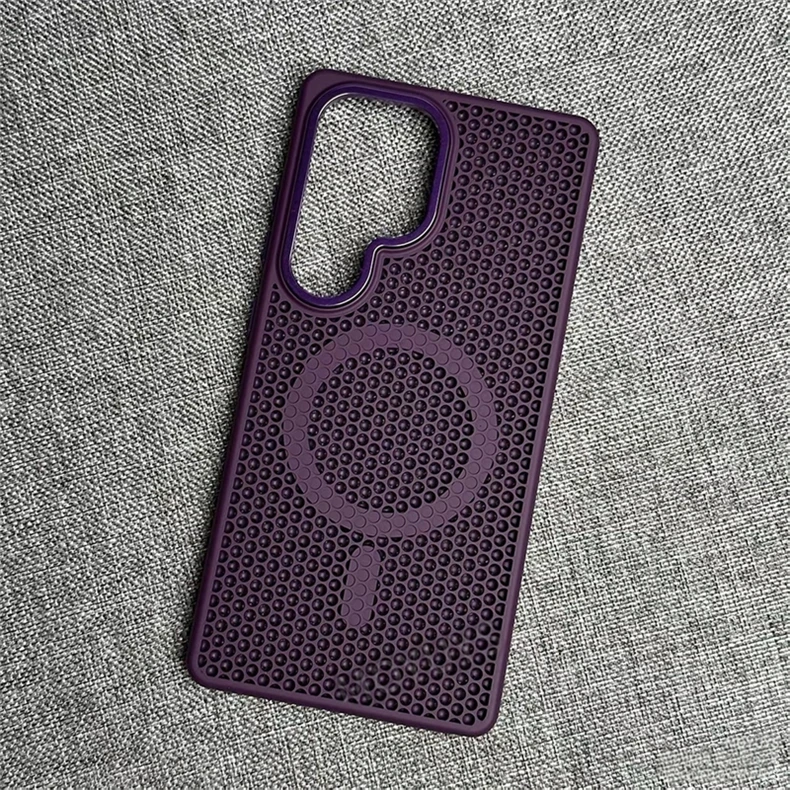 Cooling Magnetic Phone Case For Samsung Galaxy S26 S25 Ultra S24 S23 Plus Honeycomb Mesh Protective Back Cover Shockproof Bumper